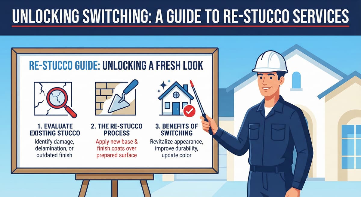 Stucco Champions contractor testing for window leaks with a moisture meter and sealing gaps with a caulking gun.