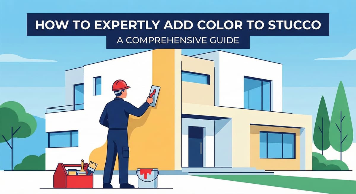 Stucco Champions infographic comparing warm earth-tone stucco versus cool modern white stucco to show the impact on curb appeal.