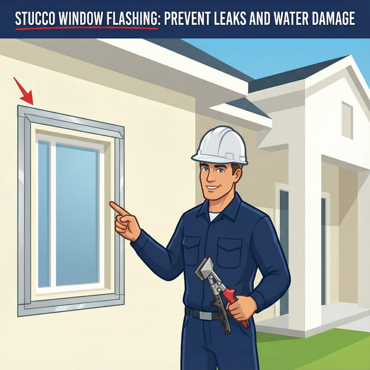 Stucco window flashing installation showing proper techniques to prevent leaks and protect weep screed drainage systems from window water intrusion