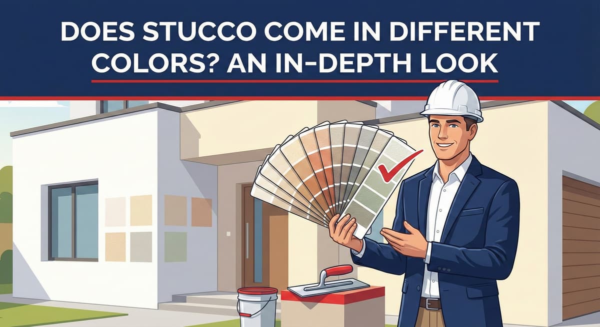 Stucco Champions pro holding a fan deck of earth-tone stucco colors with a red checkmark to confirm variety.