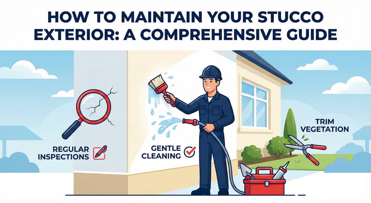 Stucco Champions infographic comparing warm earth-tone stucco versus cool modern white stucco to show the impact on curb appeal.