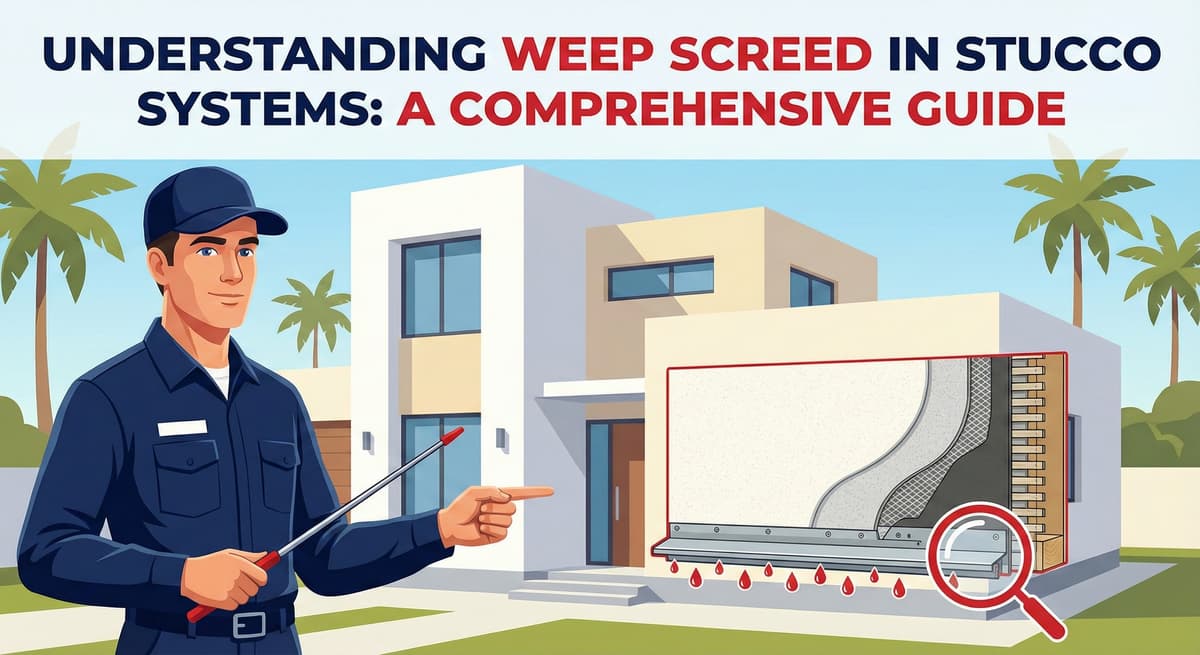 Stucco Champions infographic comparing warm earth-tone stucco versus cool modern white stucco to show the impact on curb appeal.