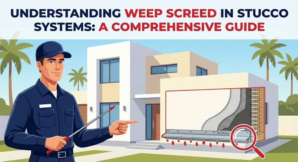 Stucco Champions infographic comparing warm earth-tone stucco versus cool modern white stucco to show the impact on curb appeal.